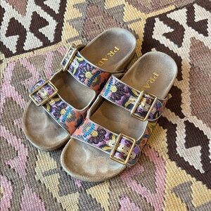 Prada Multicolor Buckle Sandals
